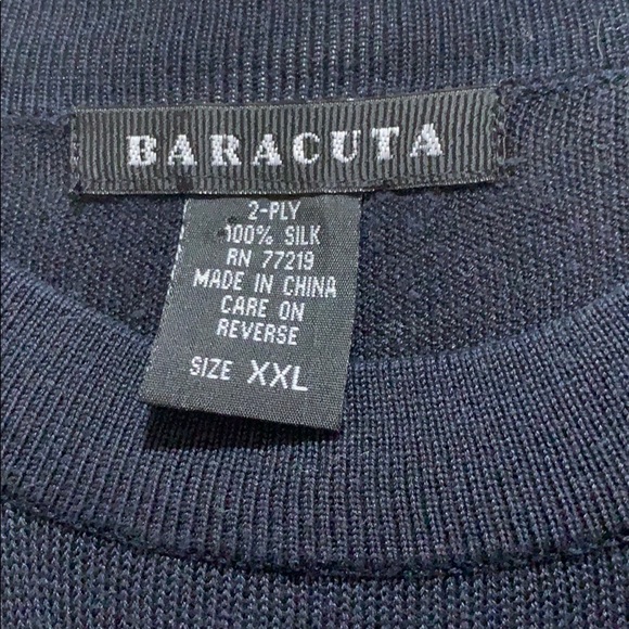 BARACUTA BLACK SILK TEE SHORT SLEEVE 2PLY SZ XXL - Picture 4 of 5